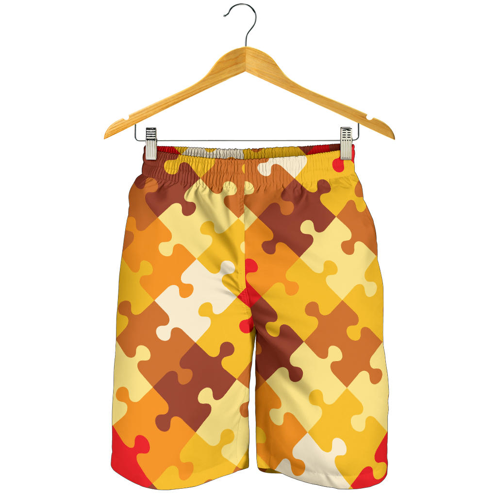 Puzzle Pattern Print Design A01 Mens Shorts
