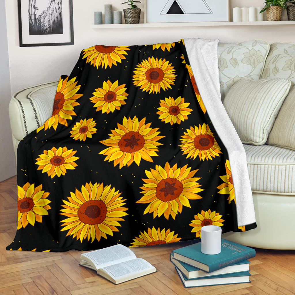 Sunflower Pattern Print Design SF09 Fleece Blanket