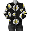 Daisy Pattern Print Design DS01 Women Bomber Jacket