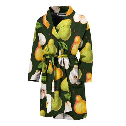 Pear Pattern Print Design PE06 Men Bathrobe