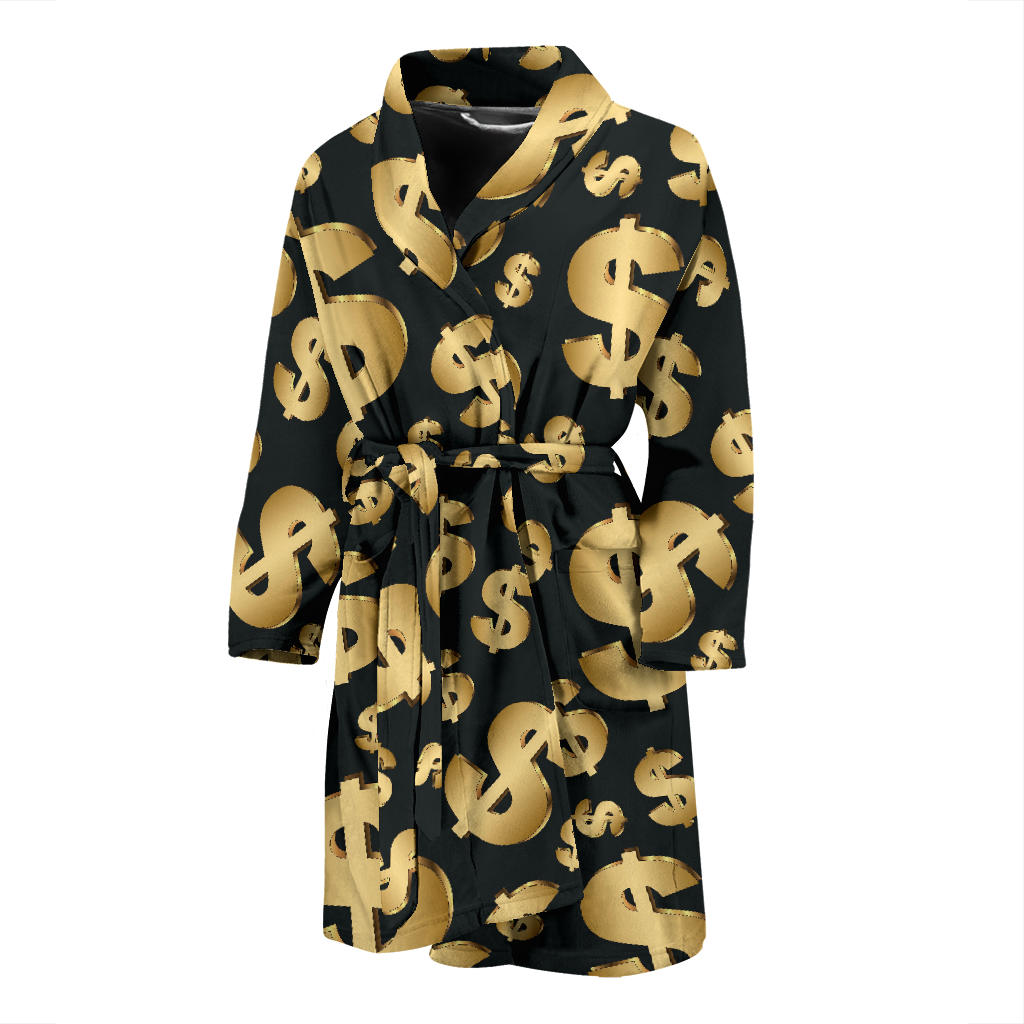 Dollar Pattern Print Design DO04 Men Bathrobe