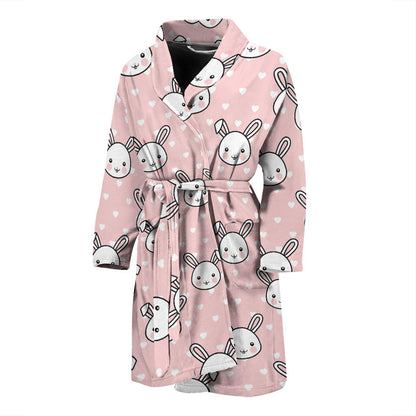 Rabbit Pattern Print Design RB02 Men Bathrobe