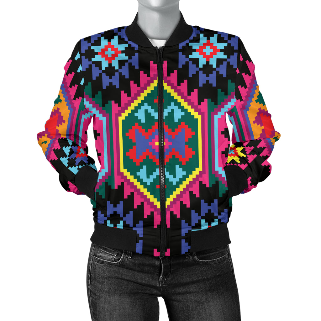 Mexican Pattern Print Design 02 Women's Bomber Jacket