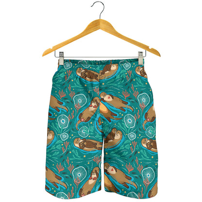 Sea Otter Pattern Print Design 01 Mens Shorts
