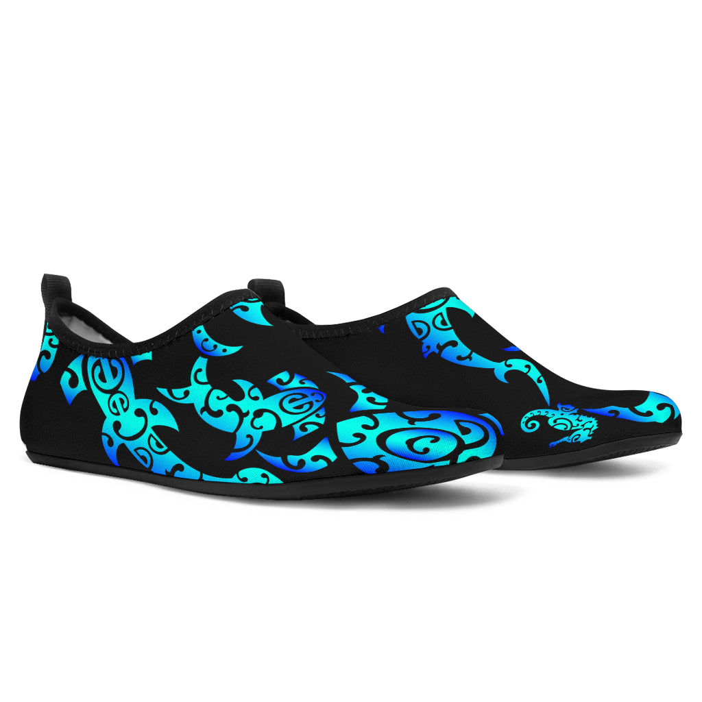 Sea turtle Polynesian Tribal Hawaiian Aqua Water Shoes