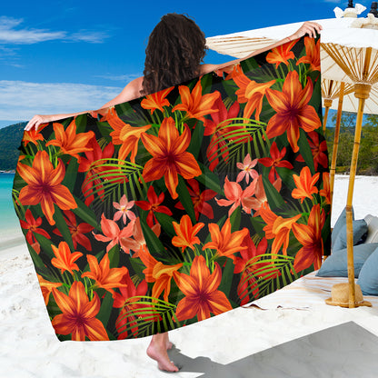 Amaryllis Pattern Print Design AL05 Sarong Pareo Wrap