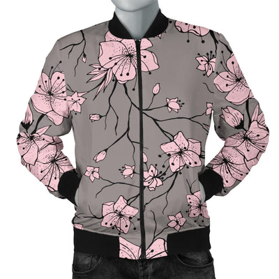 Cherry Blossom Pattern Print Design CB05 Men Bomber Jacket