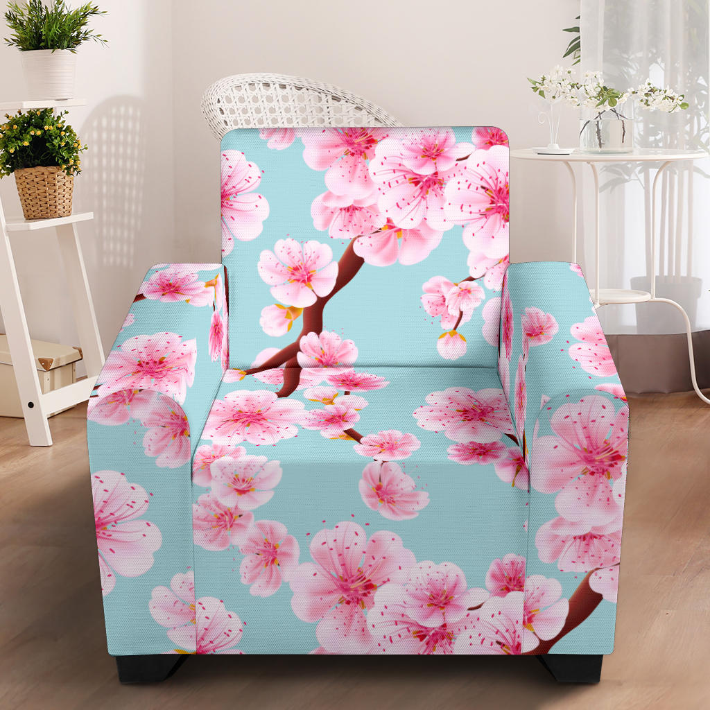 Cherry Blossom Pattern Print Design CB04 Armchair Slipcover