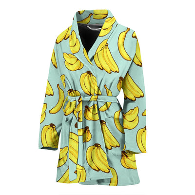 Banana Pattern Print Design BA04 Women Bathrobe