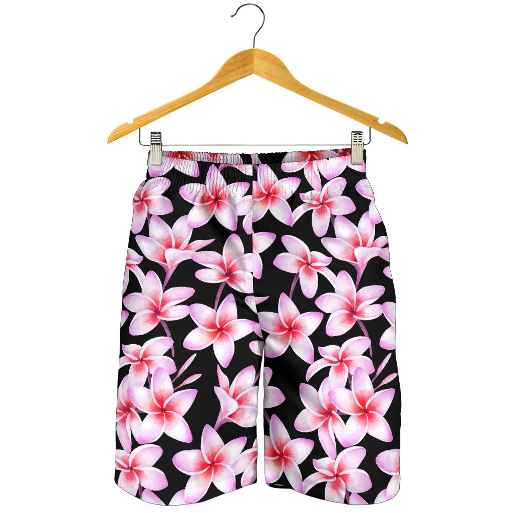 Pink Plumeria Pattern Print Design PM09 Mens Shorts