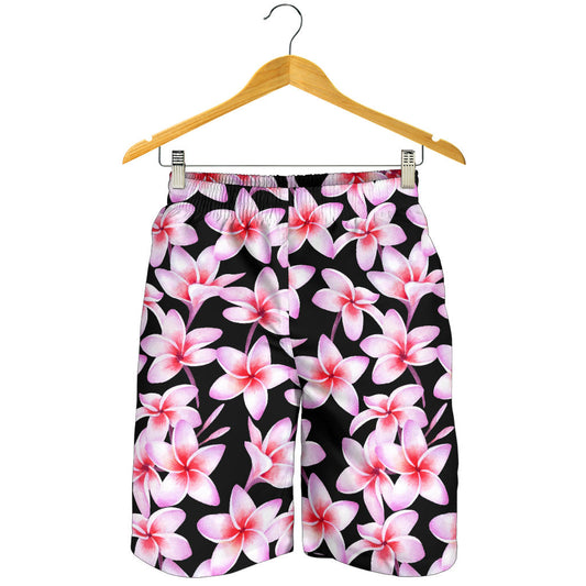 Pink Plumeria Pattern Print Design PM09 Mens Shorts