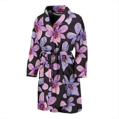 Orchid Pattern Print Design OR08 Men Bathrobe