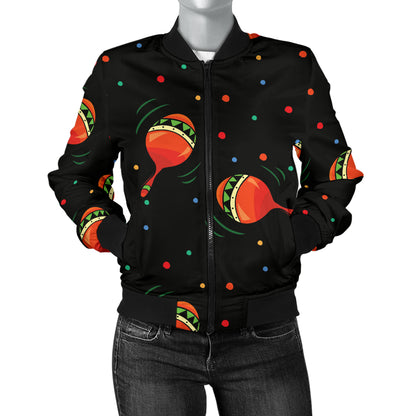 Maracas Pattern Print Design 03 Women's Bomber Jacket