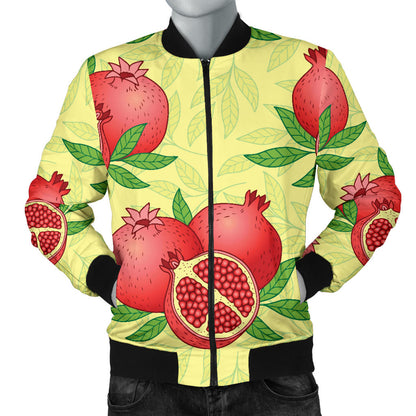 Pomegranate Pattern Print Design PG07 Men Bomber Jacket