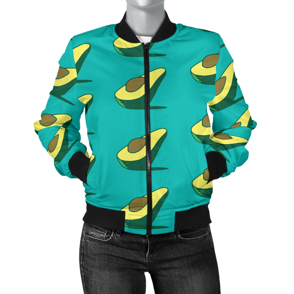 Avocado Pattern Print Design 03 Women's Bomber Jacket
