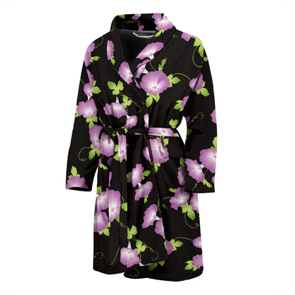 Morning Glory Pattern Print Design MG02 Men Bathrobe
