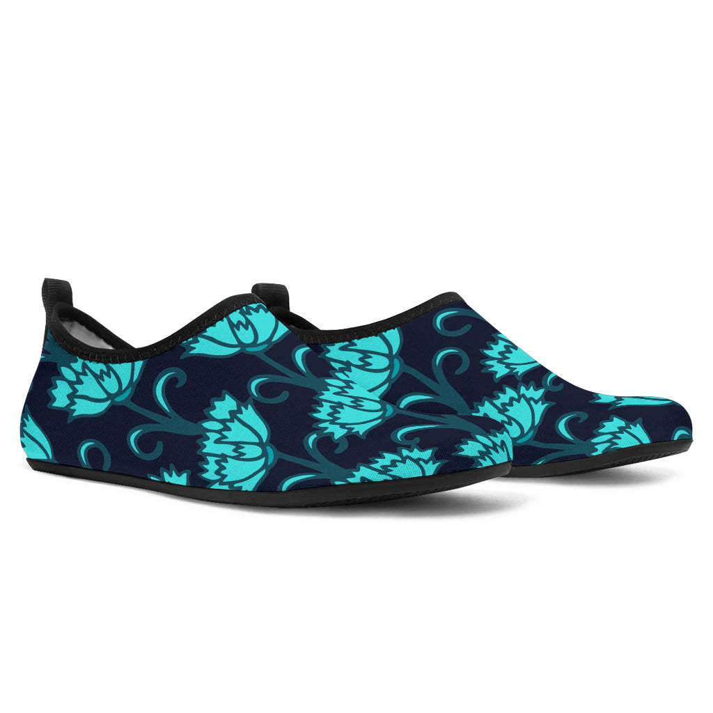 Carnations Pattern Print Design CN06 Aqua Water Shoes