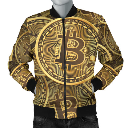 Bitcoin Pattern Print Design DO01 Men Bomber Jacket