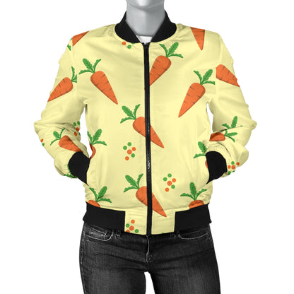 Carrot Pattern Print Design 04 Women's Bomber Jacket