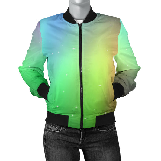 Aurora Borealis Pattern Print Design 03 Women's Bomber Jacket