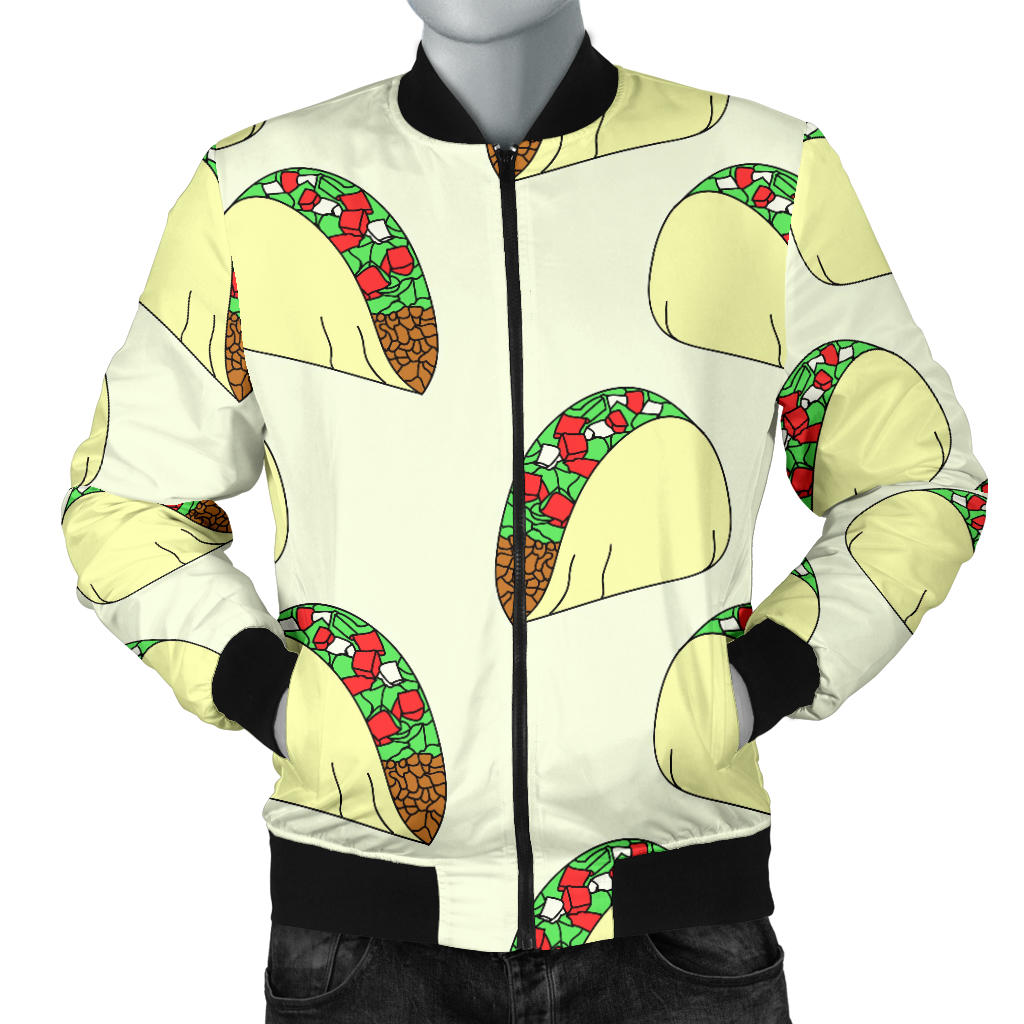 Taco Pattern Print Design TC05 Men Bomber Jacket