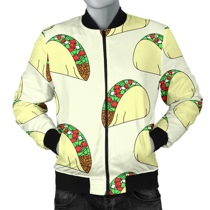 Taco Pattern Print Design TC05 Men Bomber Jacket