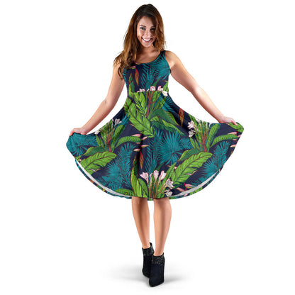 Rainforest Pattern Print Design RF01 Midi Dress