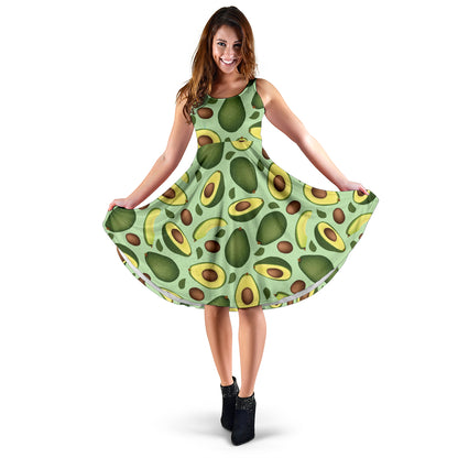 Avocado Pattern Print Design AC01 Midi Dress