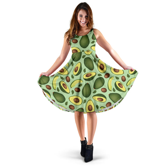 Avocado Pattern Print Design AC01 Midi Dress