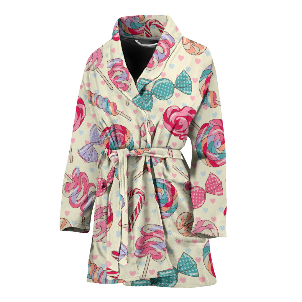 Candy Pattern Print Design CA04 Women Bathrobe