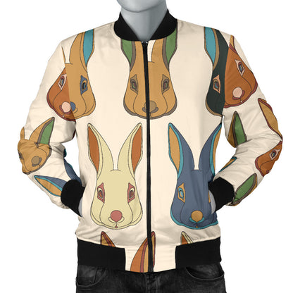 Rabbit Pattern Print Design RB04 Men Bomber Jacket