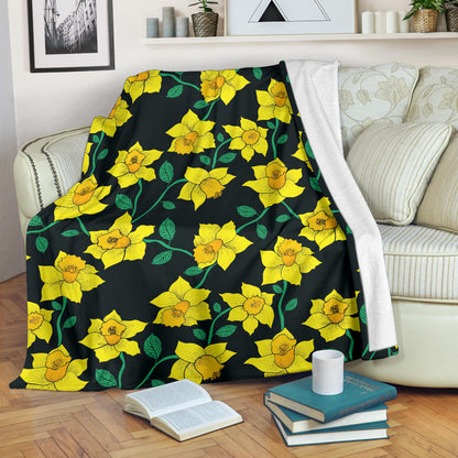 Daffodils Pattern Print Design DF03 Fleece Blanket