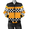 Checkered Pattern Print Design 01 Women's Bomber Jacket