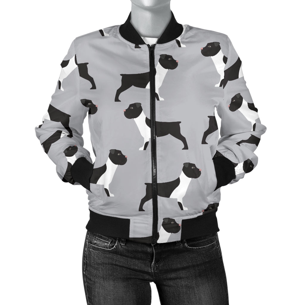 Boxers Pattern Print Design 01 Women's Bomber Jacket