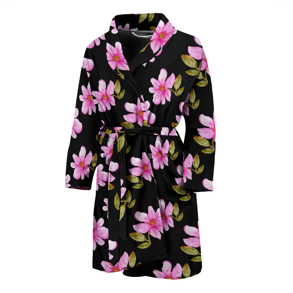 Magnolia Pattern Print Design MAG06 Men Bathrobe