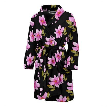 Magnolia Pattern Print Design MAG06 Men Bathrobe