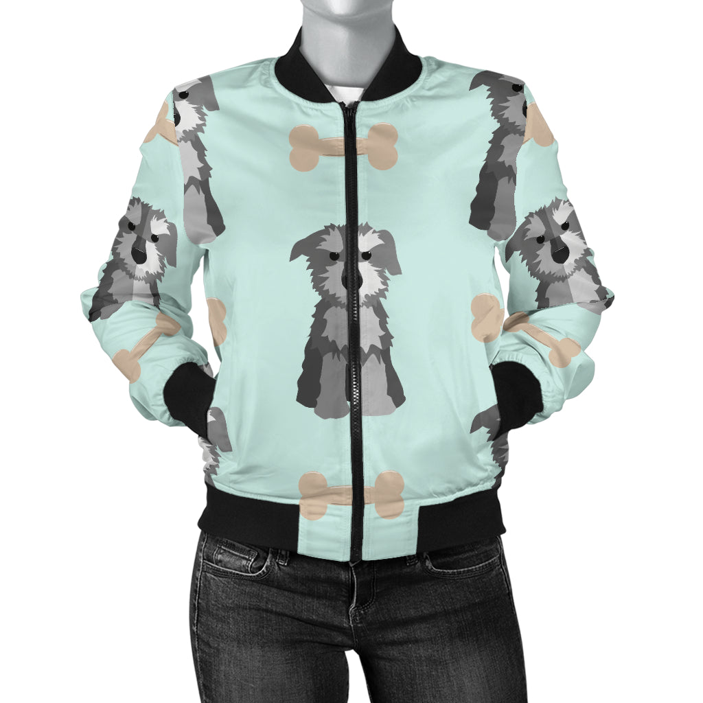 Schnauzers Pattern Print Design A03 Women's Bomber Jacket