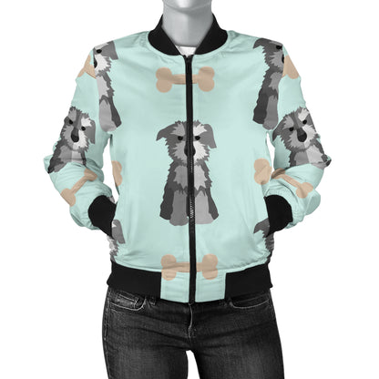Schnauzers Pattern Print Design A03 Women's Bomber Jacket