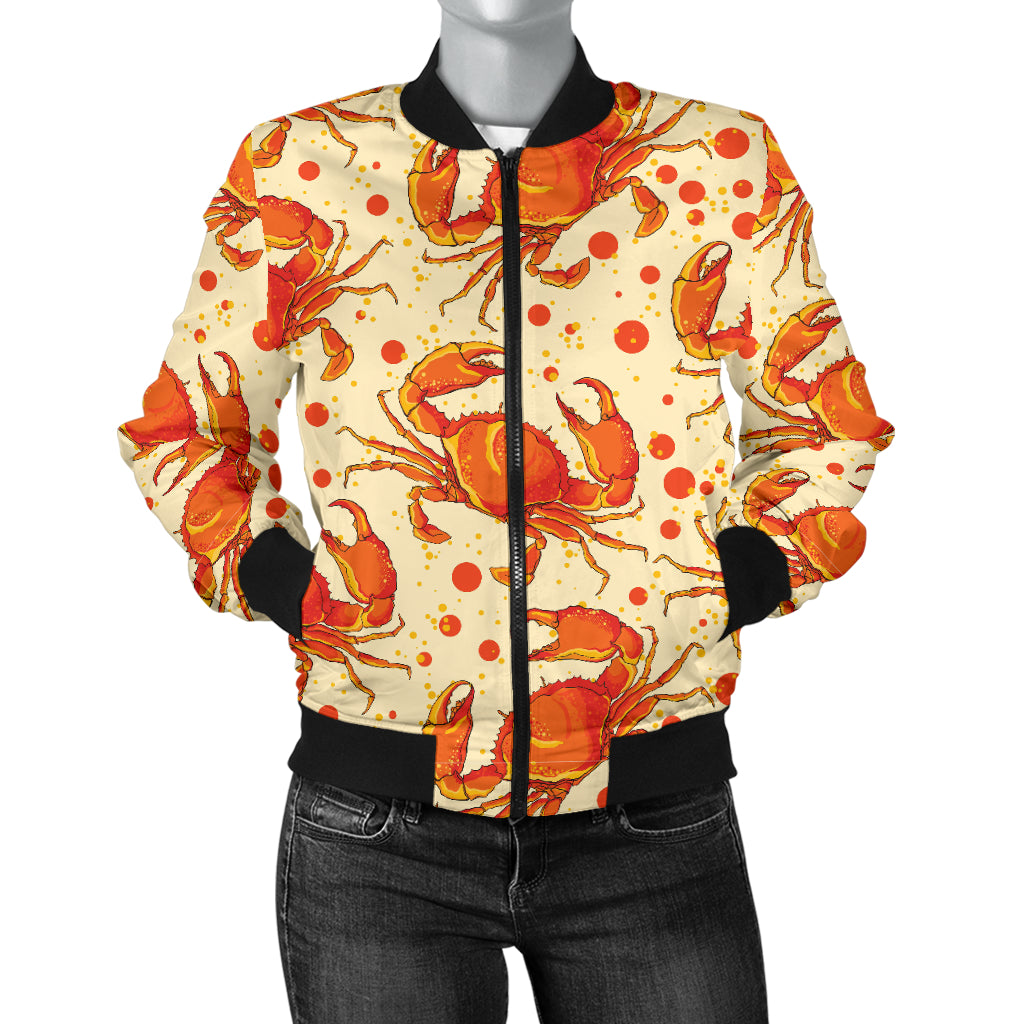 Crab Pattern Print Design 01 Women's Bomber Jacket