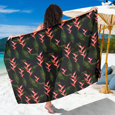 Heliconia Pattern Print Design HL07 Sarong Pareo Wrap