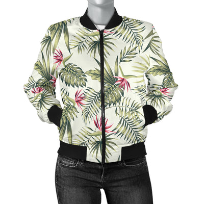 Bird Of Paradise Pattern Print Design 04 Women's Bomber Jacket