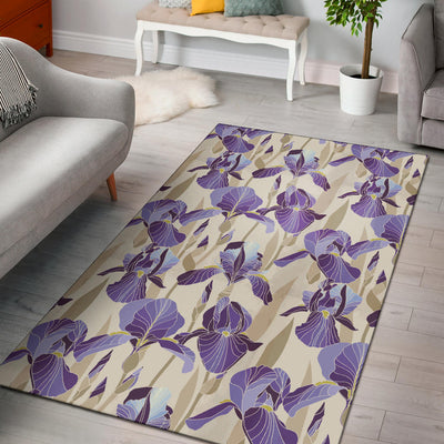 Iris Pattern Print Design IR02 Area Rugs