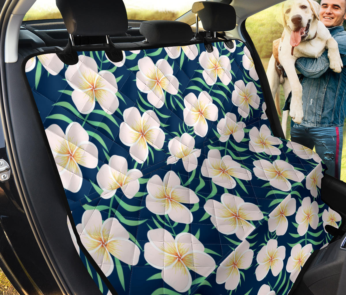 Pink Plumeria Pattern Print Design PM016 Rear Dog  Seat Cover