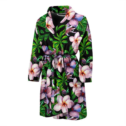 Plumeria Pattern Print Design PM01 Men Bathrobe