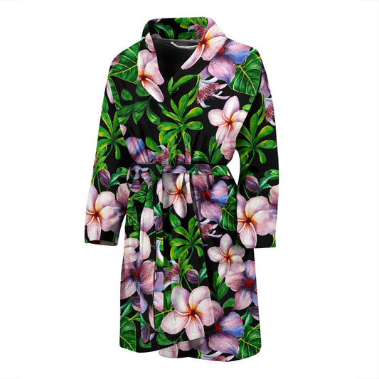 Plumeria Pattern Print Design PM01 Men Bathrobe