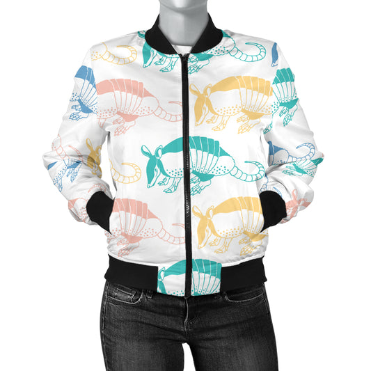 Armadillo Pattern Print Design 05 Women's Bomber Jacket