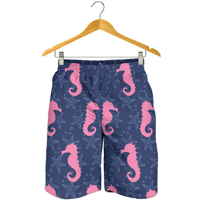 SeaHorse Pink Pattern Print Design 02 Mens Shorts