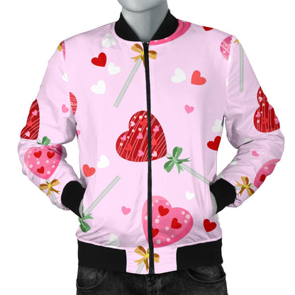 Lollipop Pattern Print Design LL07 Men Bomber Jacket