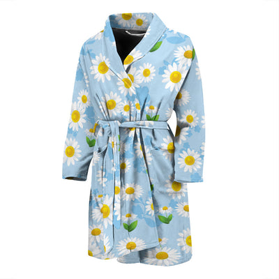 Daisy Pattern Print Design DS010 Men Bathrobe