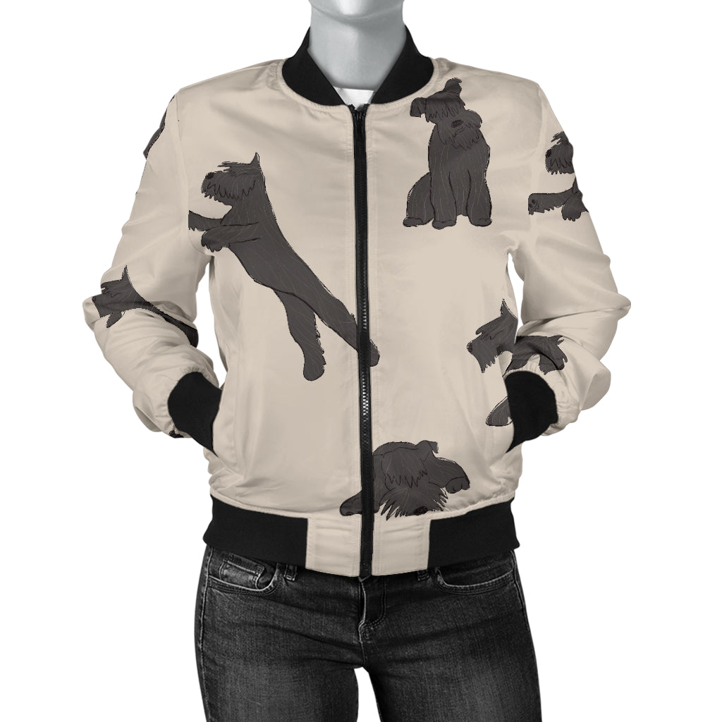 Schnauzers Pattern Print Design A06 Women's Bomber Jacket